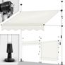 Clamp awning with hand crank balcony  White with Hand Crank Balcony Awning No Drilling Required Awning UV-Resistant and Height Adjustable Sun Protection Image 5