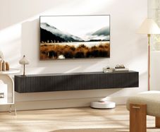 180cm Floating TV Stand, Wall Mount TV Unit with Cable Management Hole, Fits up to 72" TV, Black