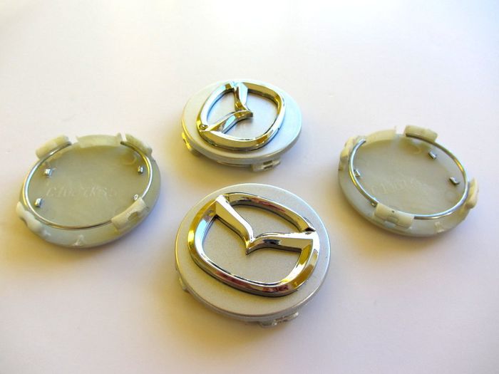 1set 3D Mazda 56mm Alloy Wheel Center Caps cap Hub Cover silver & chrome logo 56