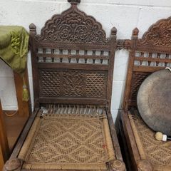 3 Antique Meditation Chairs ,1 Double and 2 Single for sale