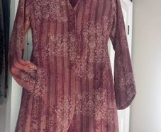 The Aine Collection Burgundy Wool Blend Brocade Coat  UK 10