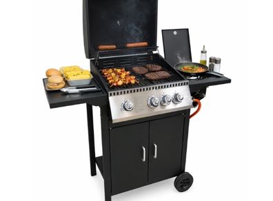InfernoChef 3+1 Gas BBQ Grill Station  Powerful Garden Cooking Center