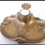 French Art Nouveau Brass Inkwell Image 2