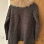 River Island Chunky Grey Cardigan With Peach Faux Fur Collar - size 10 Image 2