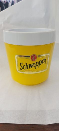 1980s Schweppes ice-bucket, unusual, hard to come by,used  condition, sold as seen, buyer collects or pays postage thank you,