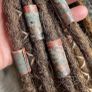 Set of Four Jumbo Naturally Patinated Copper Dreadlock Beads Hair Accessorys Image 3