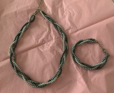 pearl bracelet necklace set