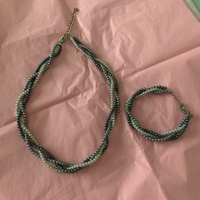pearl bracelet necklace set