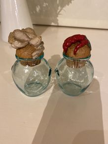 2 Decorative glass storage jars - high quality