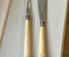 Rare piece 1861-1862 UK Sterling silver ornate fish cutlery set