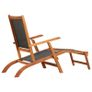 Sun Lounger Solid Acacia Wood and Textilene Image 2