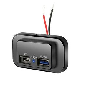 PD Type C USB Port Car Fast Charger Socket Power Outlet Panel Mount Waterproof Mobile Phone Charger for Car Boat Caravan