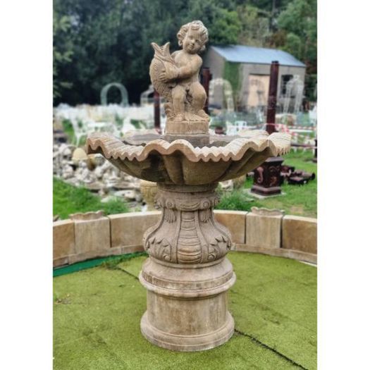 Limestone Cherub Fountain CH-NF582