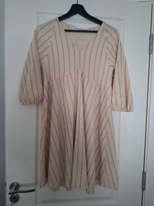 Cream Dress with pinstripes