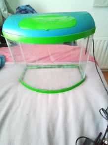 Small fish tank with light.