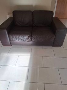 Natuzzi brown leather sofa