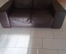 Natuzzi brown leather sofa