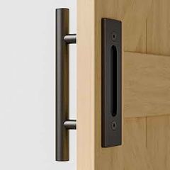30CM Sliding Door Handle Double Sided Barn Door Handle Embedded Invisible Alloy Steel Frosted Black