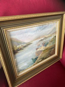 Original Roger Mc Carthy Oil on Board- Derryinver Pier