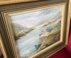 Original Roger Mc Carthy Oil on Board- Derryinver Pier