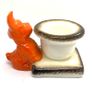 Vintage Goebel Ceramic Terrier Dog Candle Holder Figurine Image 6