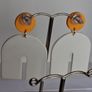 Autumnl Fever Leaf & Pumpkin Motif N Shape Clay Earrings Image 7