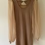 Nicole For F.R Soft Viscose Creamy Caramel Dress with Long Bishop Sleeves Image 3