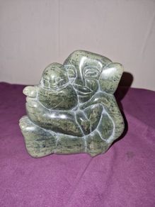 Rare Eskimo/Inuit carved stone figure of Mother and Child