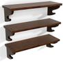 Set of 3, 43cm Wall Mounted Rustic Wood Floating Shelves for Small Spaces, Multi-Functional Storage & Organiser for Bedroom, Nursery, Living Room,Office(Walnut) Image 2