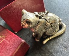 vintage pill box in white metal .