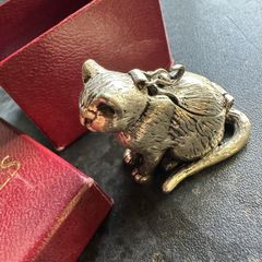 vintage pill box in white metal .