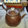 Copper Tea Kettle Blue-and-White Delf Ceramic Handle and matching Lid Knob, Postage Available Image 2