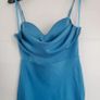 Blue Satin Slip Dress with Slit Image 4