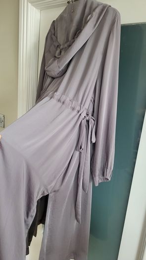 M&S Collection Silver Grey longline lightweight coat Sz 12 Oversized (Fit 12-16Uk) - Rrp 99 (New)