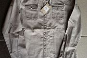 BNWT - A Lovely Grey Long Sleeved Shirt - Press Stud Closing - #