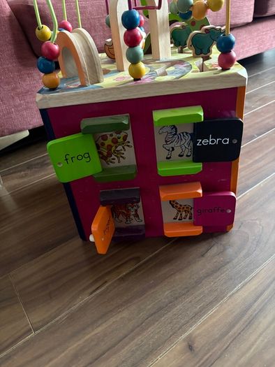 Zany Zoo wooden activity cube