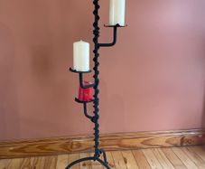 Handmade Cast Iron Tall Candle Holder
