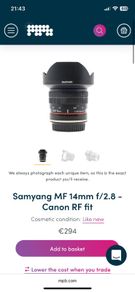 Samyang 14mm 2.8 RF