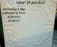 Decoratives Polystyren Ceiling Tiles 8 packs 16m2 Free delivery