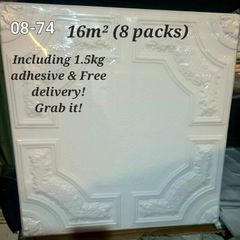 Decoratives Polystyren Ceiling Tiles 8 packs 16m2 Free delivery