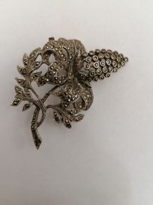 Broach Marcasite Vintage Flower Bouquet