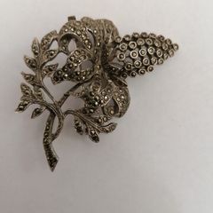Broach Marcasite Vintage Flower Bouquet