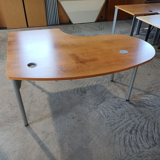 Oval Oak Desks + Pedestals