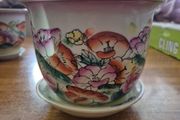 Colourful Vintage Chinoiserie Planter. Jardiniere.