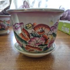 Colourful Vintage Chinoiserie Planter. Jardiniere.