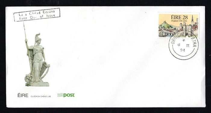 1994 Ireland Anniversaries 800th of Drogheda. Commemorative Stamps An Post First Day Cover (FDC) with Drogheda hand cancel
