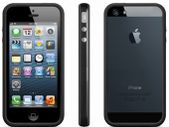 iPhone 5 Bumper, case, cover with Chrome Metal Buttons Dual Silicone for Apple iPhone 5 in Black