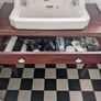 Vintage mahogany vanity and sink Image 6