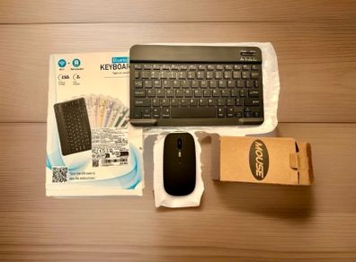 Bluetooth Wireless Keyboard and Mouse Set Rechargeable for iPad Tablet Laptop PC