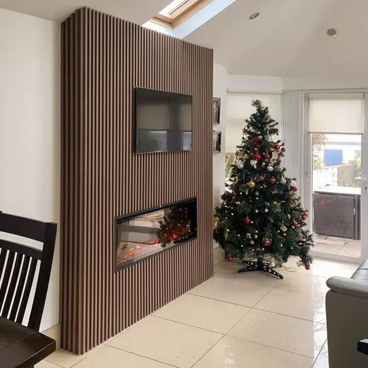 Wall Panelling - Slat Wall Panel Walnut 290x16.8cm